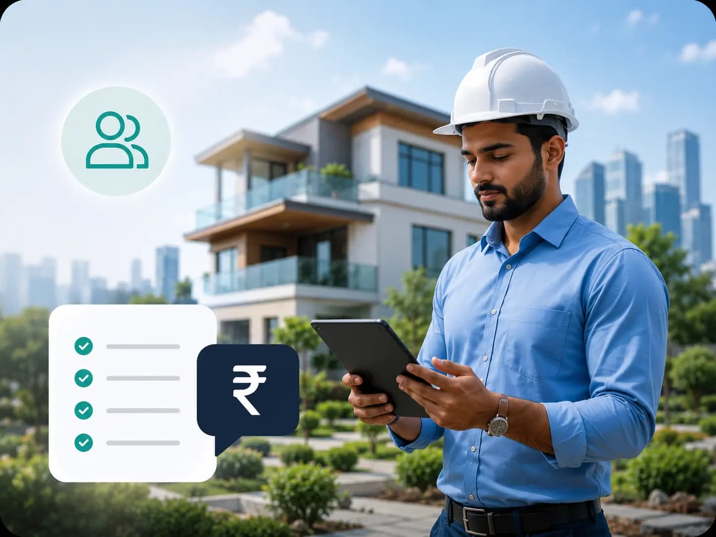 Customer preparing a construction work requirement