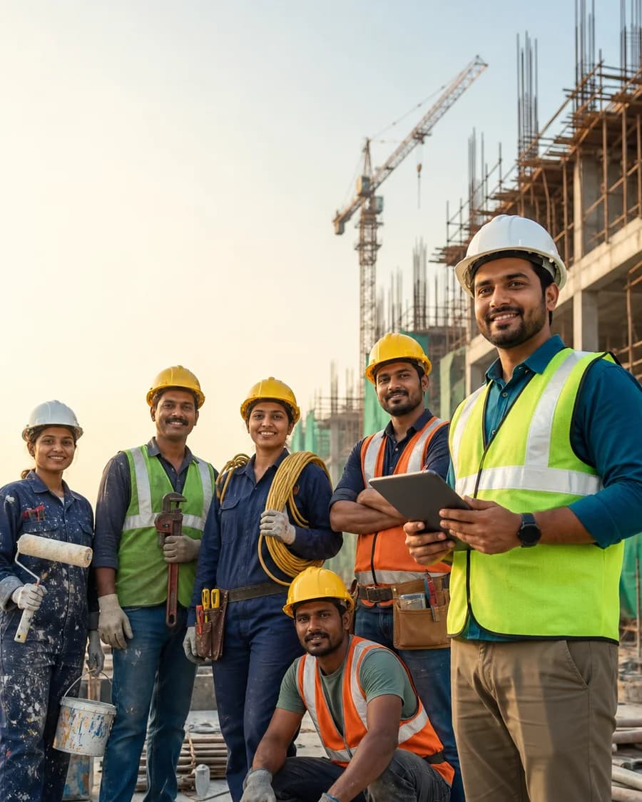 Construction professionals discovering work opportunities